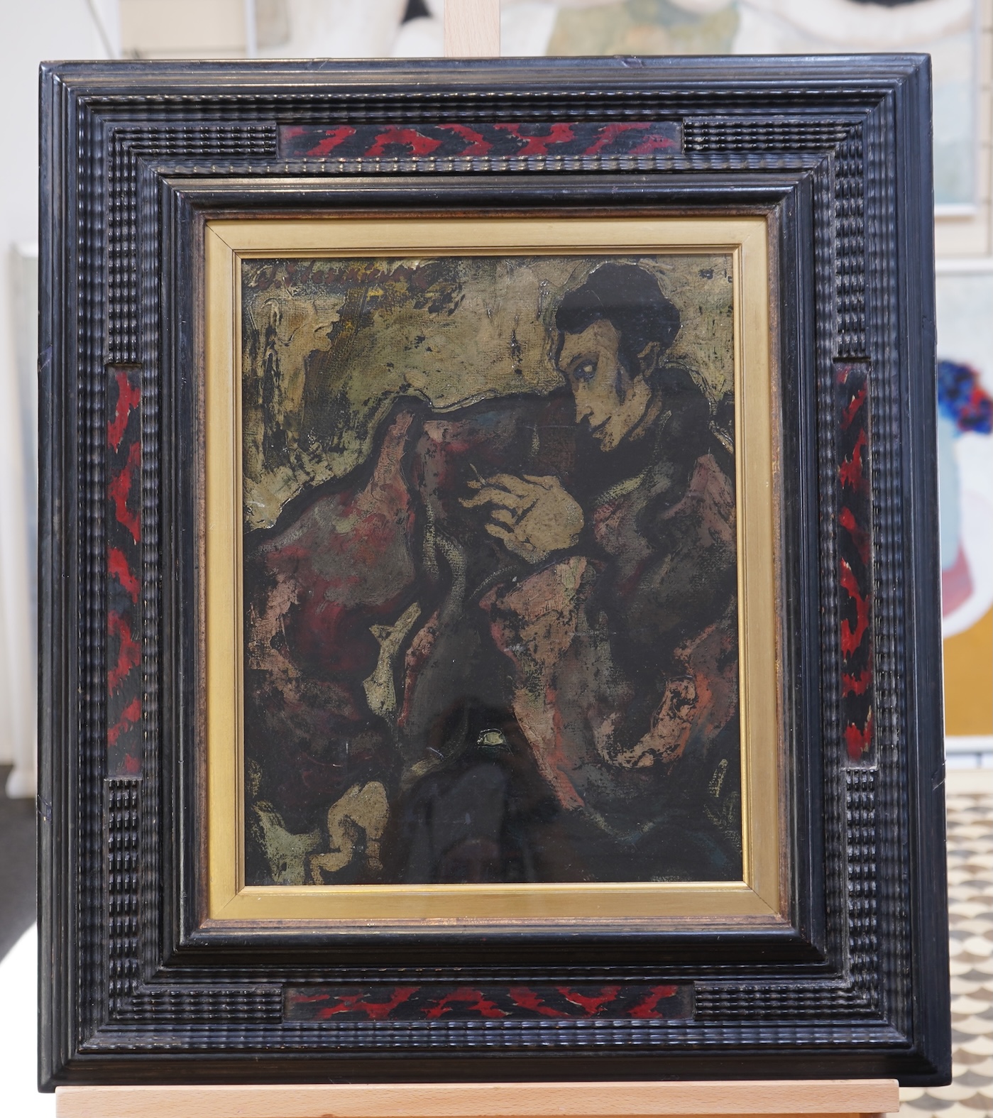 Stanislaw Eleszkiewicz, Polish (1900–1963), Seated figure smoking